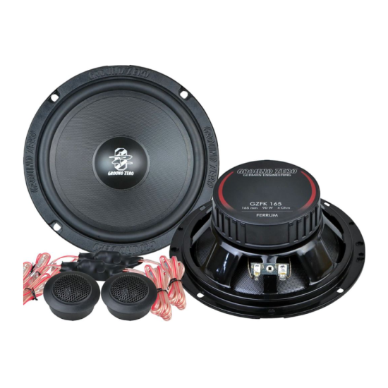 Ground Zero GZFC 165.2 2-drożny zestaw głośnikowy o średnicy woofera 165 mm. Moc woofera 100 W RMS